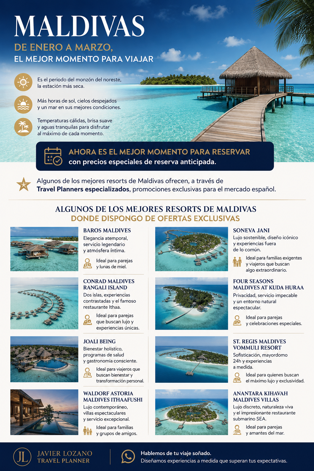 Maldivas de enero a marzo cuando el clima y el mar invitan a quedarse - Javier Lozano Travel Planner